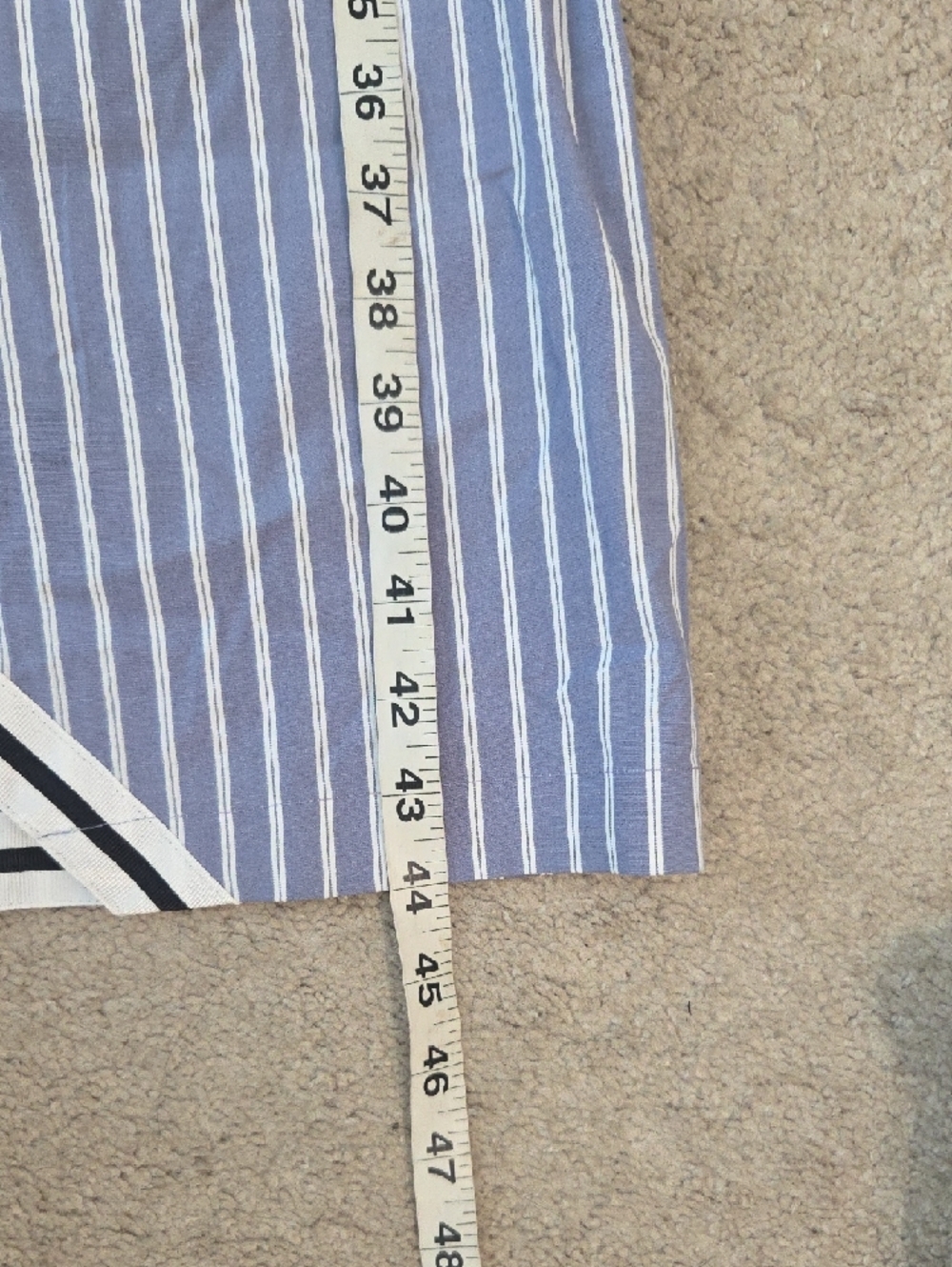 WHBM Poplin Striped Wrap Midi Shirt Dress in Light Blue and White NWOT - Picture 13 of 15